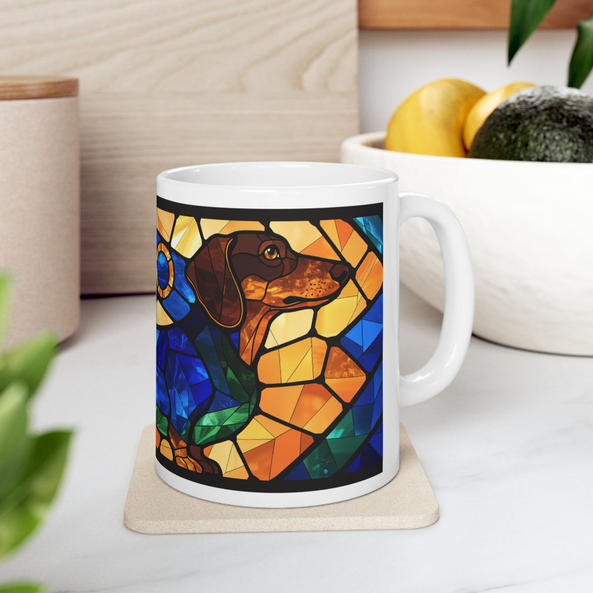 Dachshund ceramic coffee mug, 11oz and 15oz jewel tone sausage dog gift - view 10