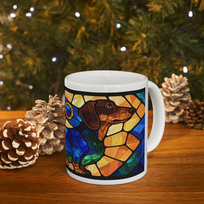 Dachshund ceramic coffee mug, 11oz and 15oz jewel tone sausage dog gift - view 12