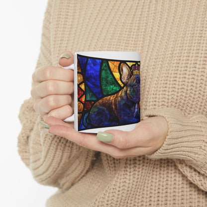 French Bulldog ceramic coffee mug, 11oz and 15oz jewel tone Frenchie gift - view 1