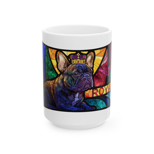 French Bulldog ceramic coffee mug, 11oz and 15oz jewel tone Frenchie gift - view 2