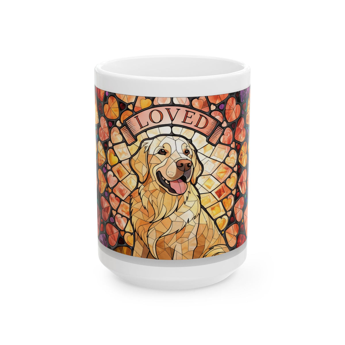 Golden Retriever ceramic coffee mug, 11oz and 15oz jewel tone Goldie gift - view 2