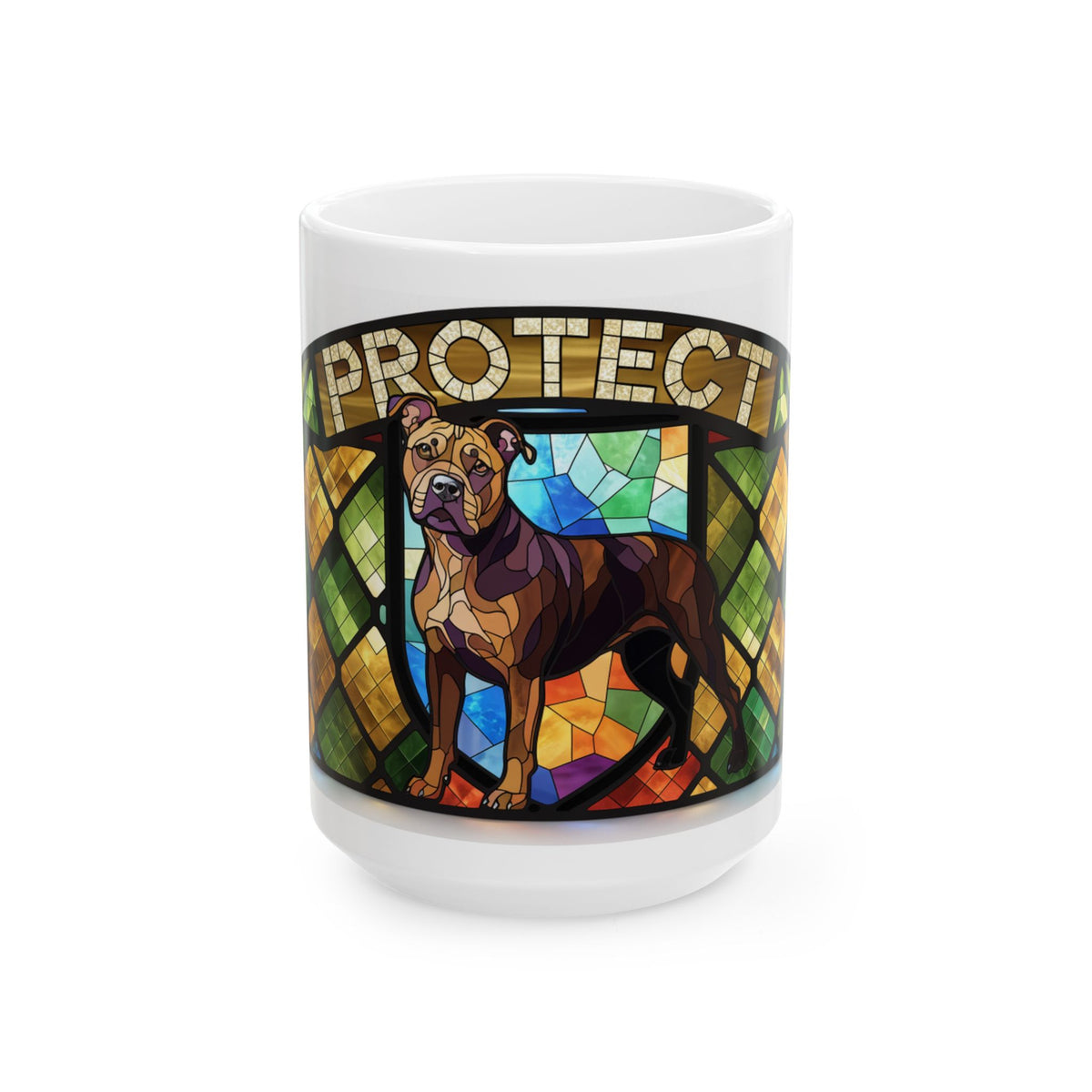 Staffie ceramic coffee mug, 11oz and 15oz jewel tone Staffy gift - view 2
