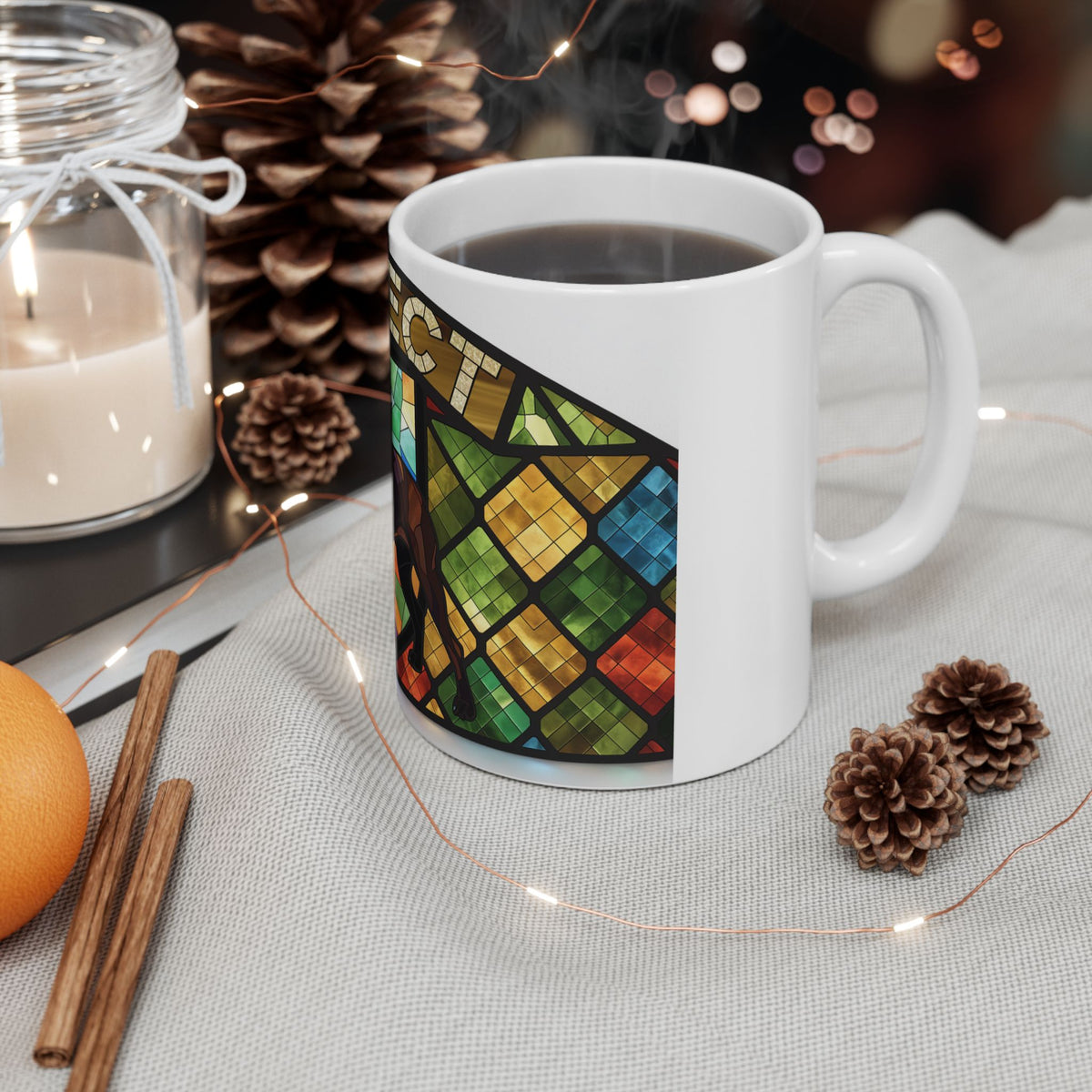 Staffie ceramic coffee mug, 11oz and 15oz jewel tone Staffy gift - view 7
