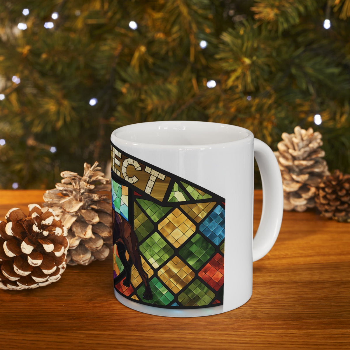 Staffie ceramic coffee mug, 11oz and 15oz jewel tone Staffy gift - view 12