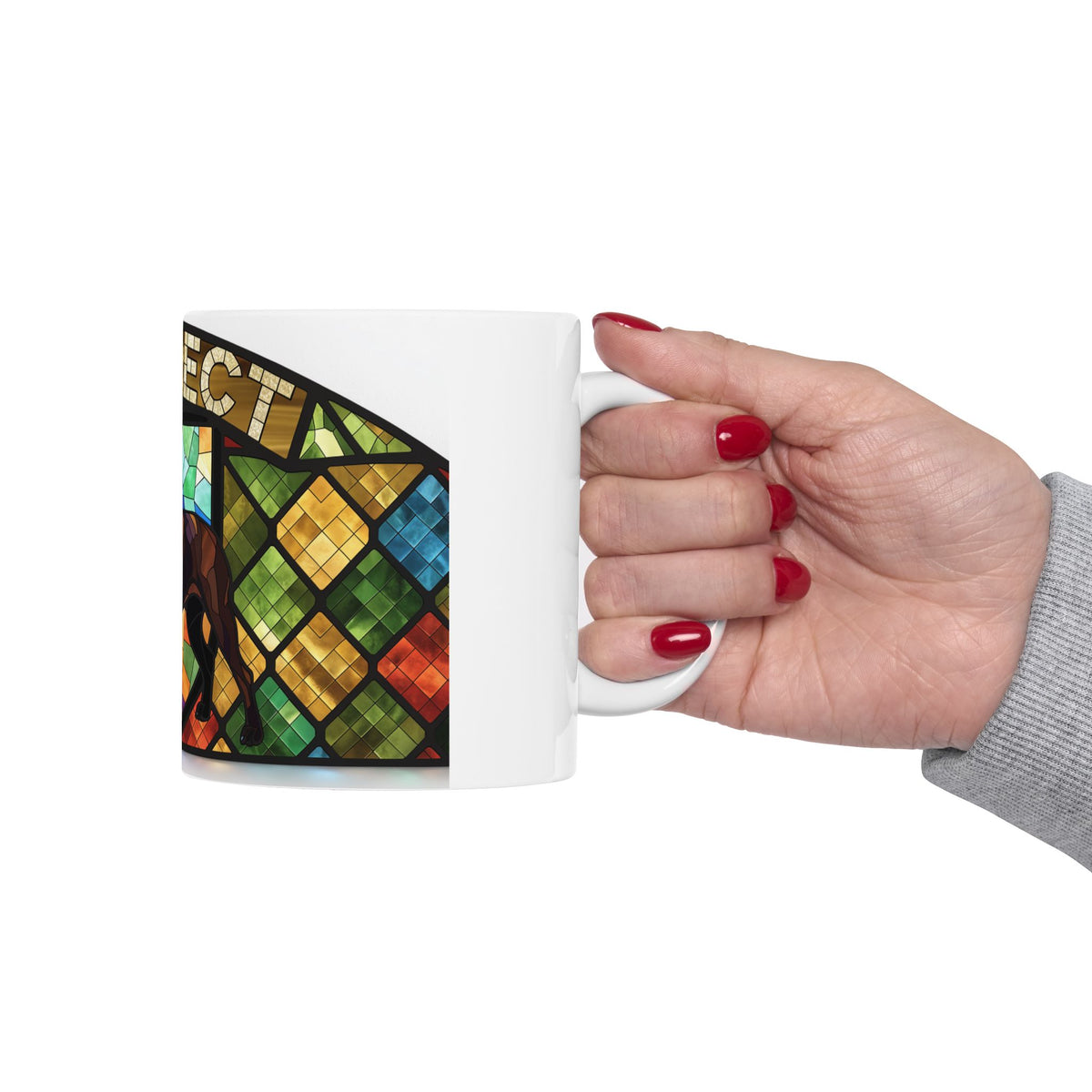 Staffie ceramic coffee mug, 11oz and 15oz jewel tone Staffy gift - view 14