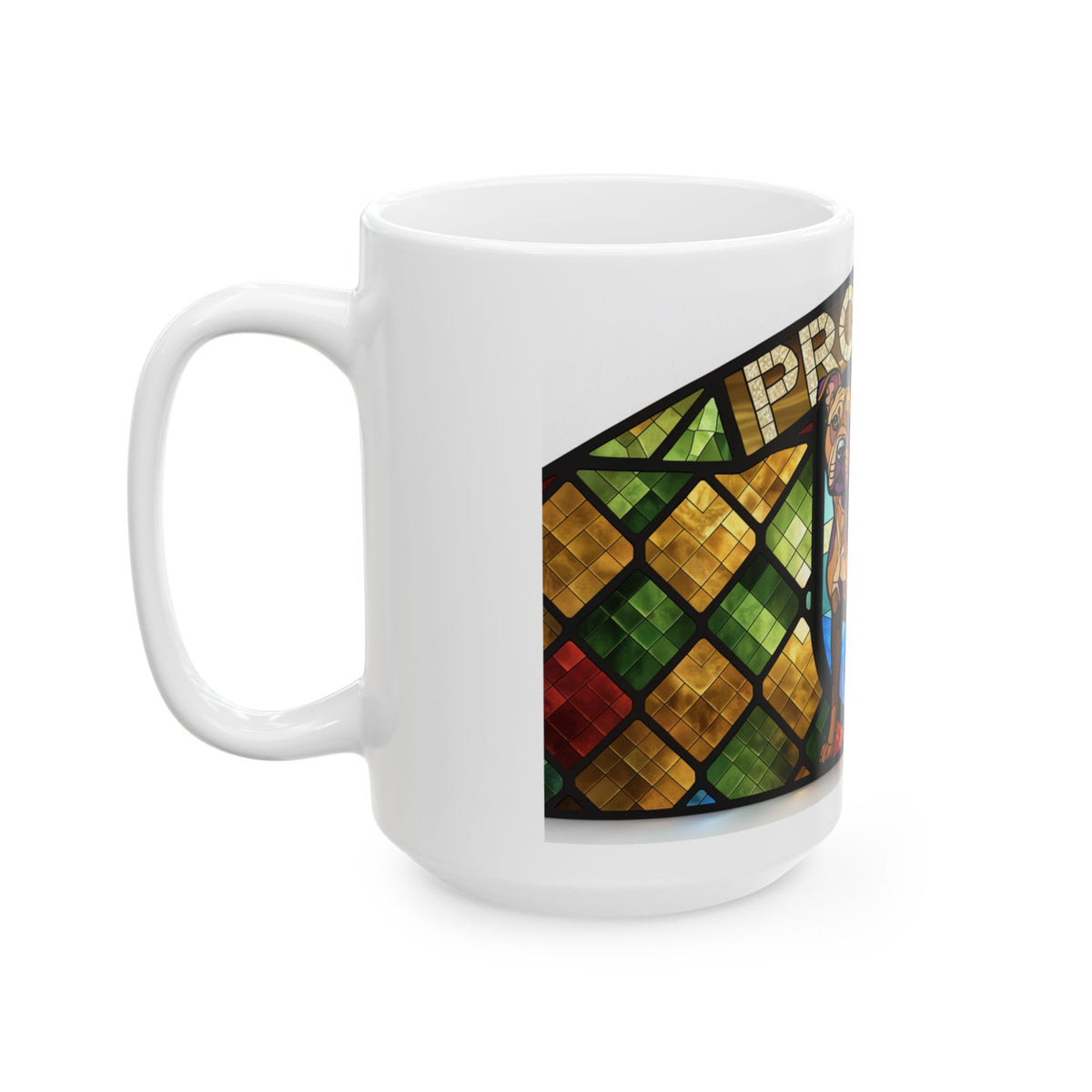Staffie ceramic coffee mug, 11oz and 15oz jewel tone Staffy gift - view 16