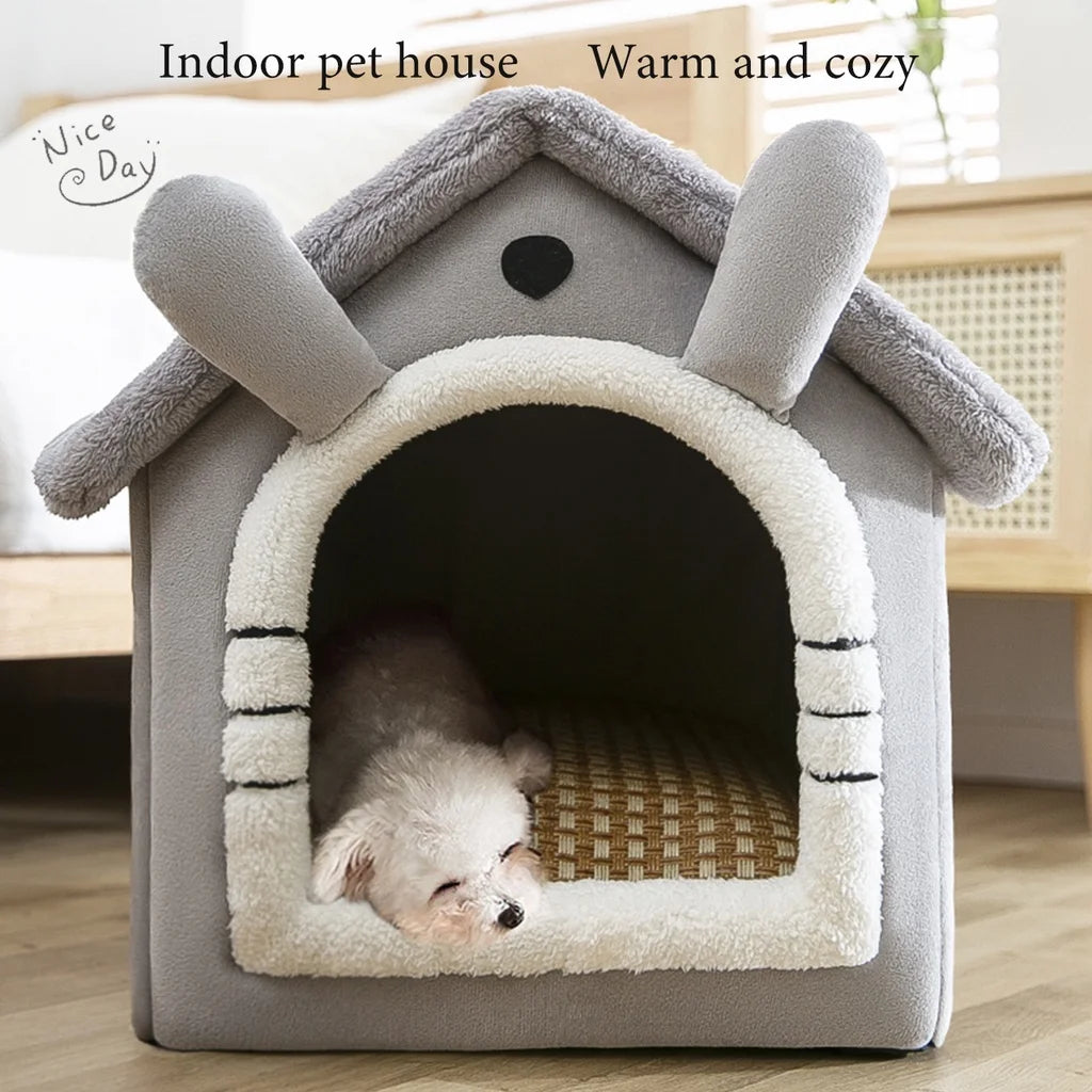 KennelCosy kennel-print dog bed — folded flat for storage — SniffWaggleNWalk