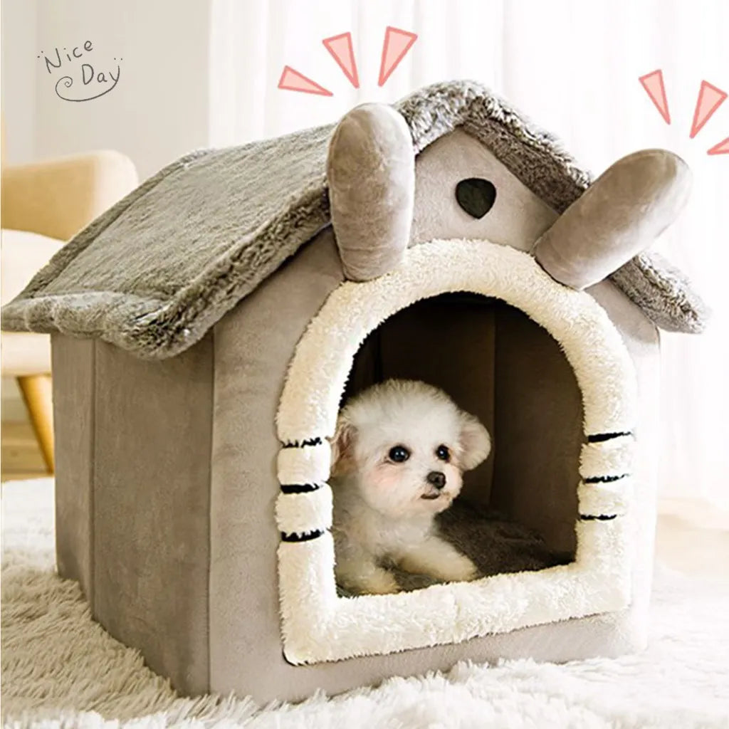 KennelCosy kennel-print dog bed — 100% cotton, main view — SniffWaggleNWalk
