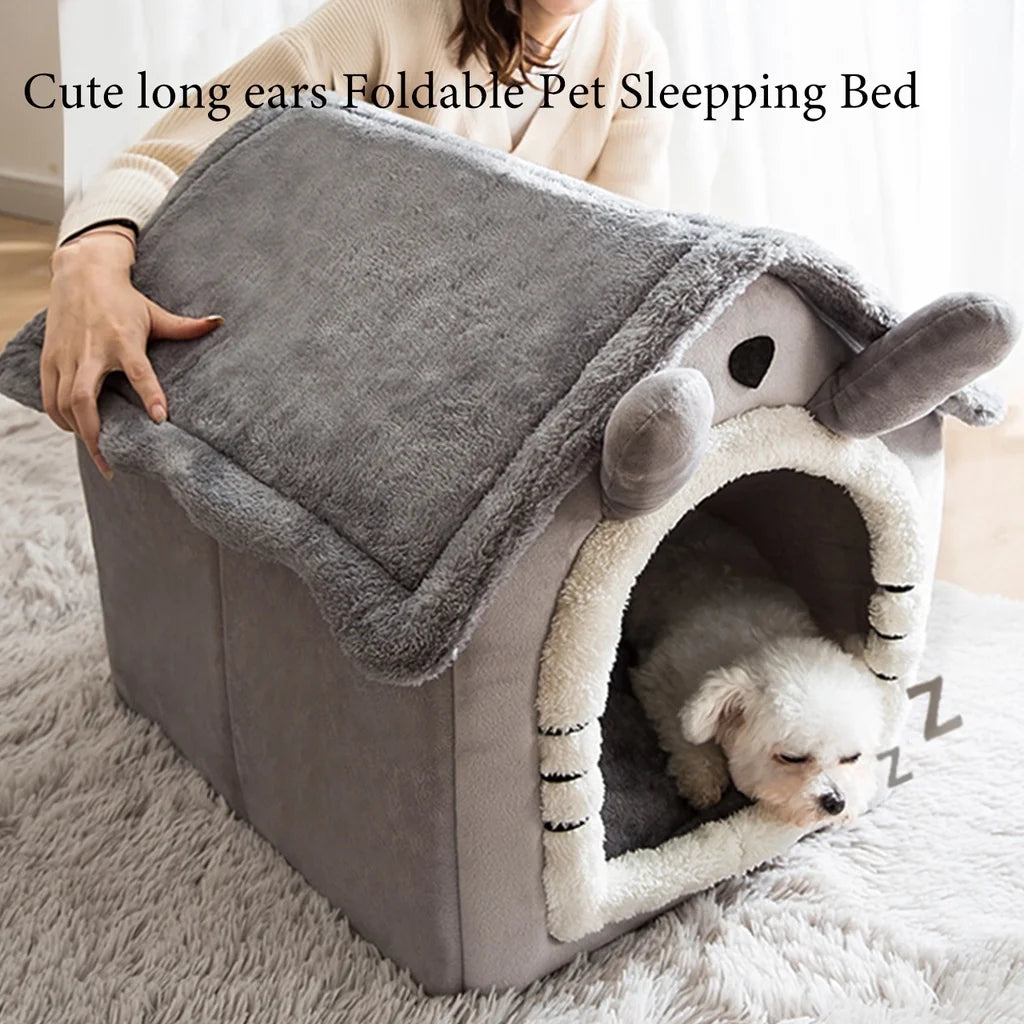 KennelCosy kennel-print dog bed — top view showing cotton cover and print detail — SniffWaggleNWalk