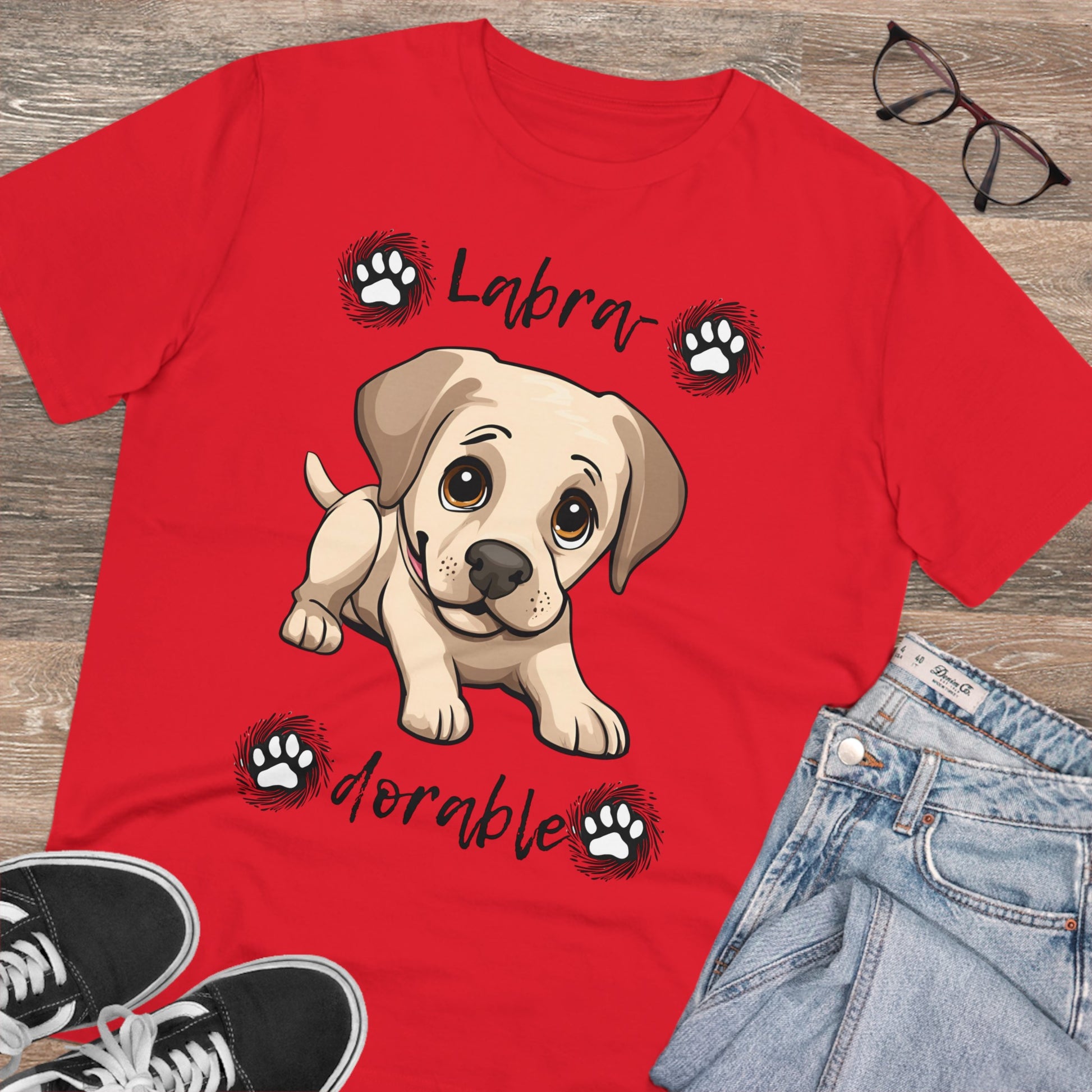 "LABRA DORABLE" Organic T-shirt - Unisex red - Sniff Waggle And Walk