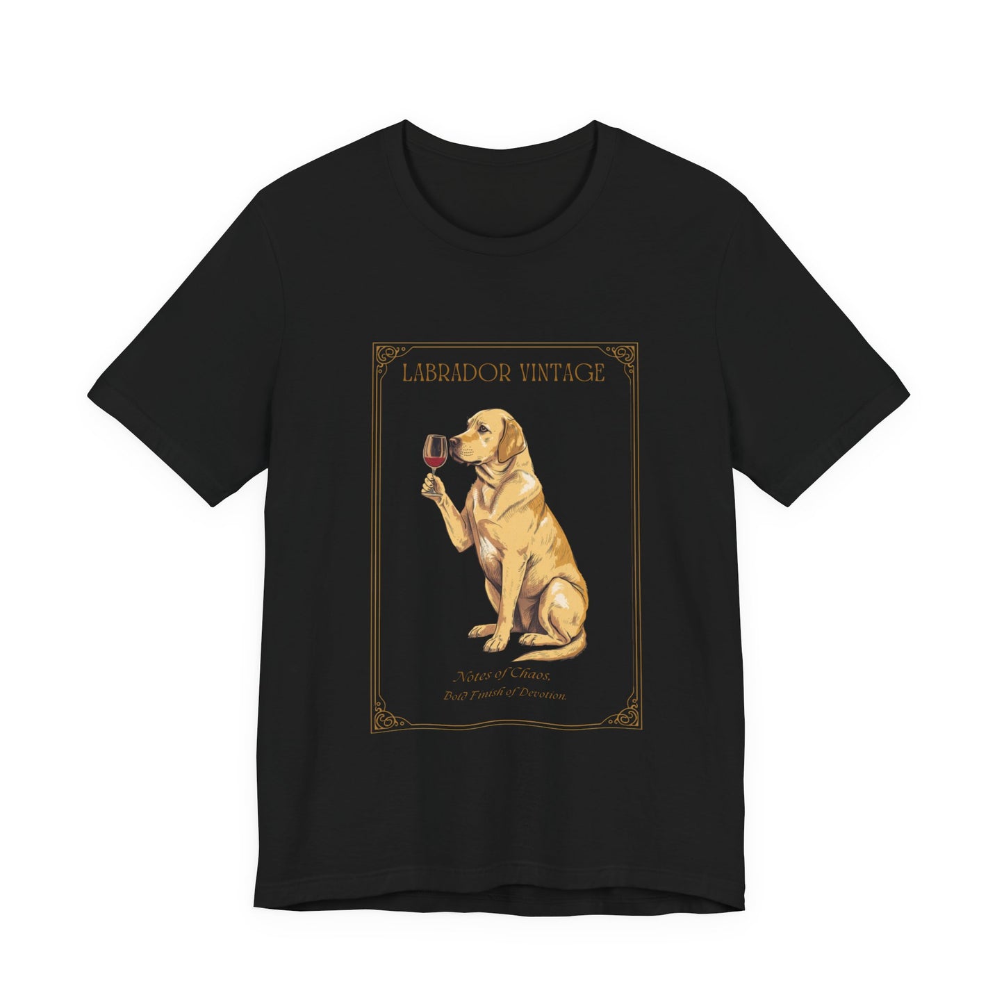 Labrador Breed Sommelier T-Shirt - Black - Flat Lay