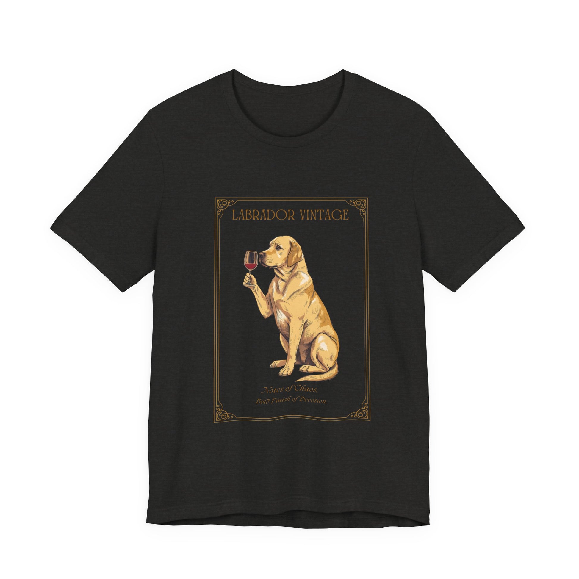 Labrador Breed Sommelier T-Shirt - Black Heather - Front View