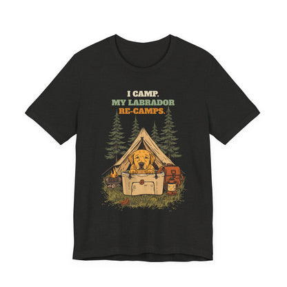Labrador camping t-shirt Black colourway