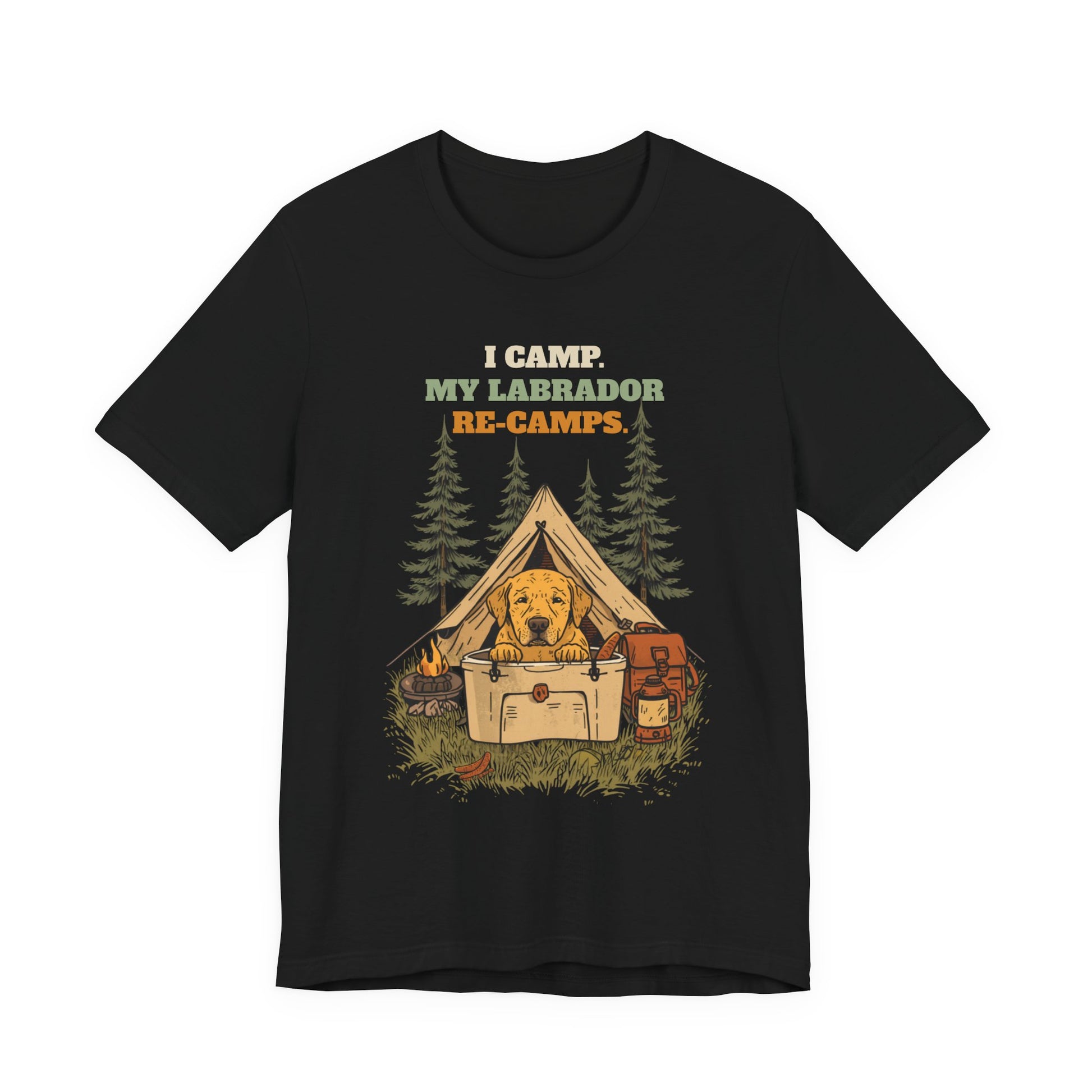 Labrador camping t-shirt colour option