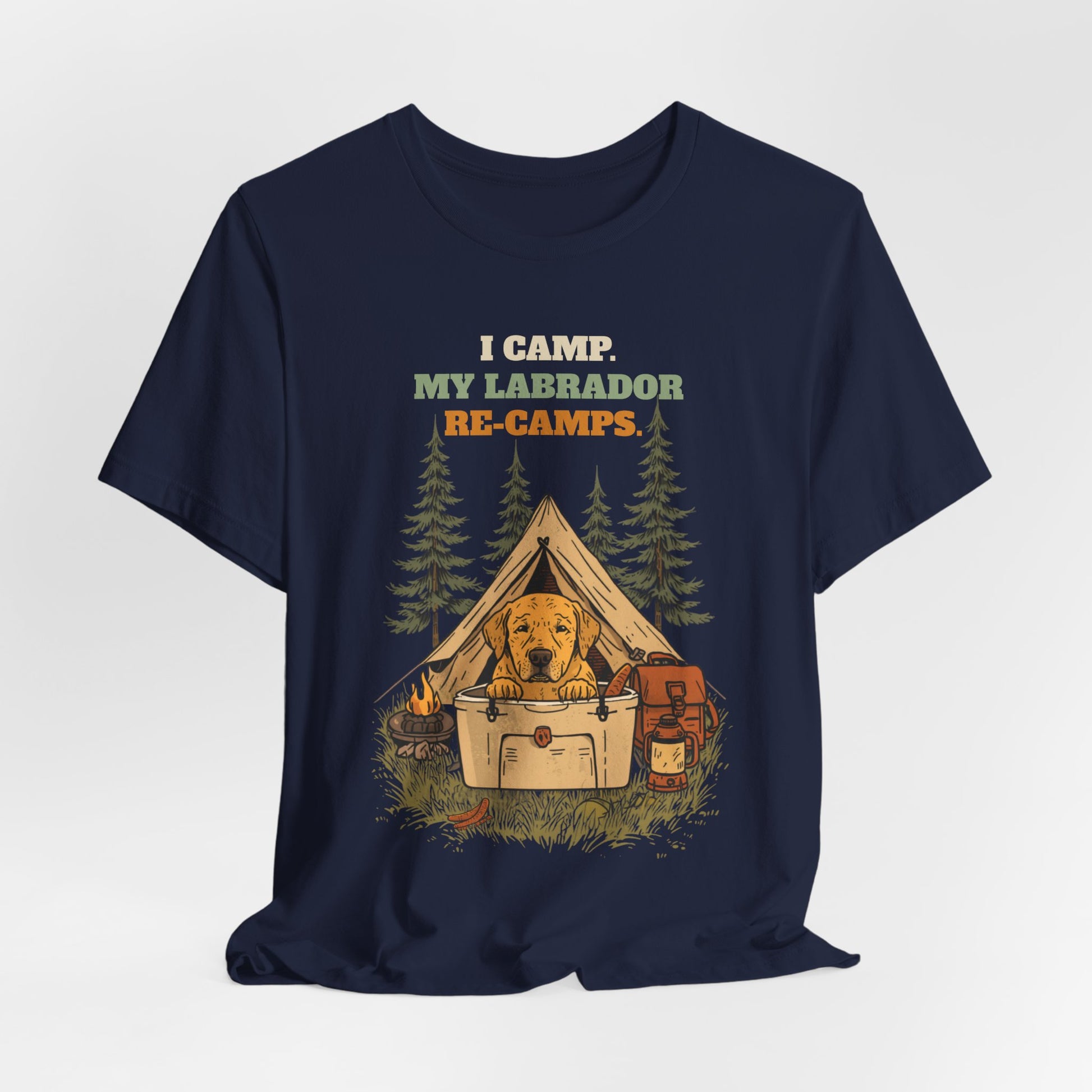 Labrador camping t-shirt final product photo