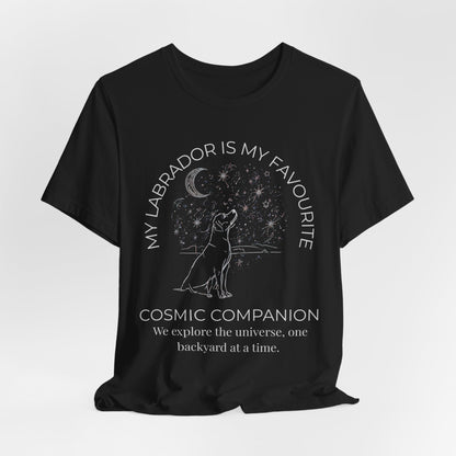 Labrador Cosmic Companion T-Shirt flat lay