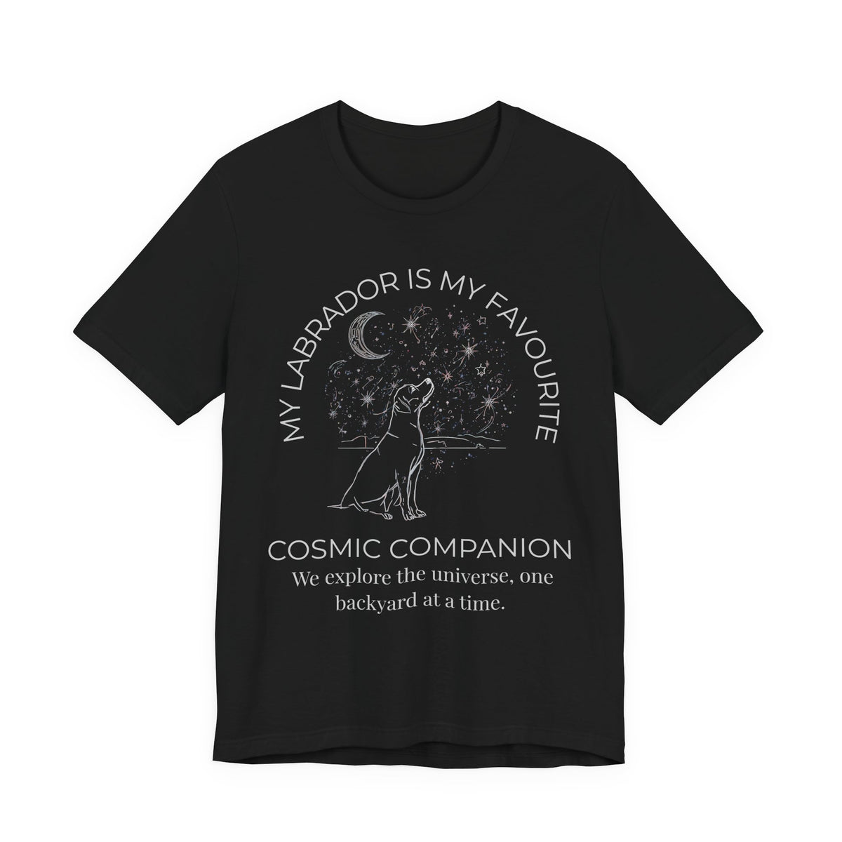 Labrador Cosmic Companion T-Shirt navy colourway