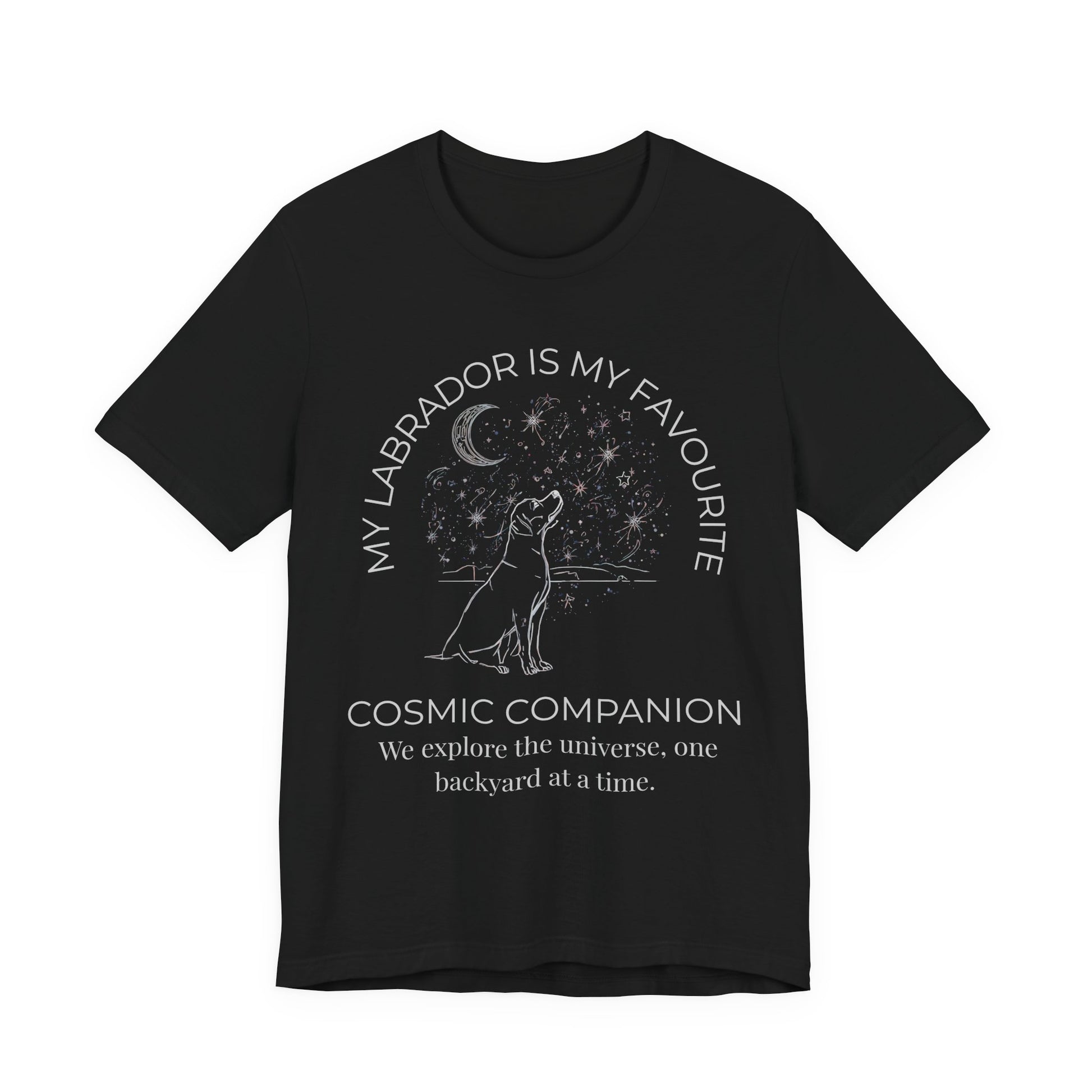 Labrador Cosmic Companion T-Shirt navy colourway