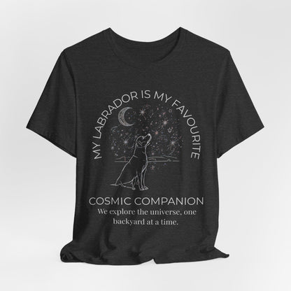 Labrador Cosmic Companion T-Shirt stargazing dog tee