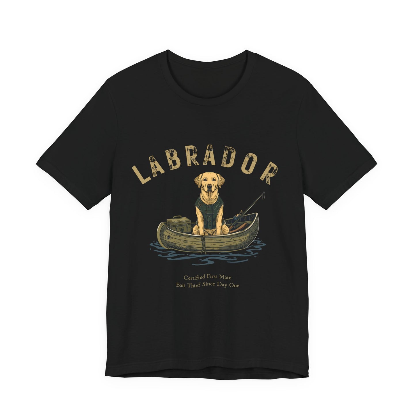 Labrador Fishing Buddy t-shirt, back view