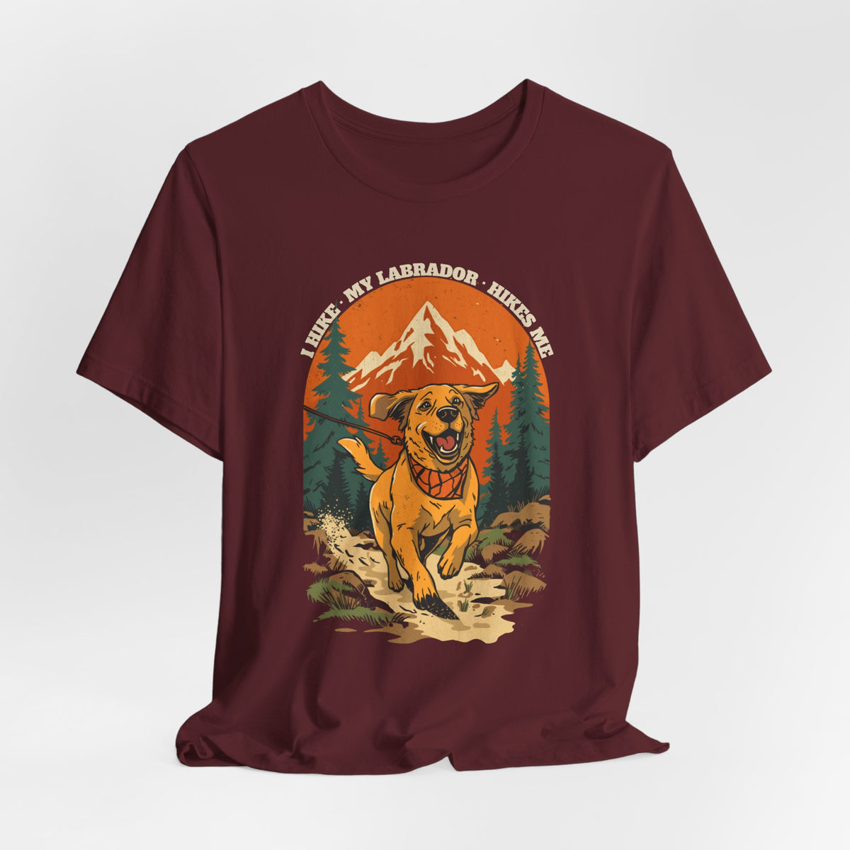 Labrador hiking dog tee detail