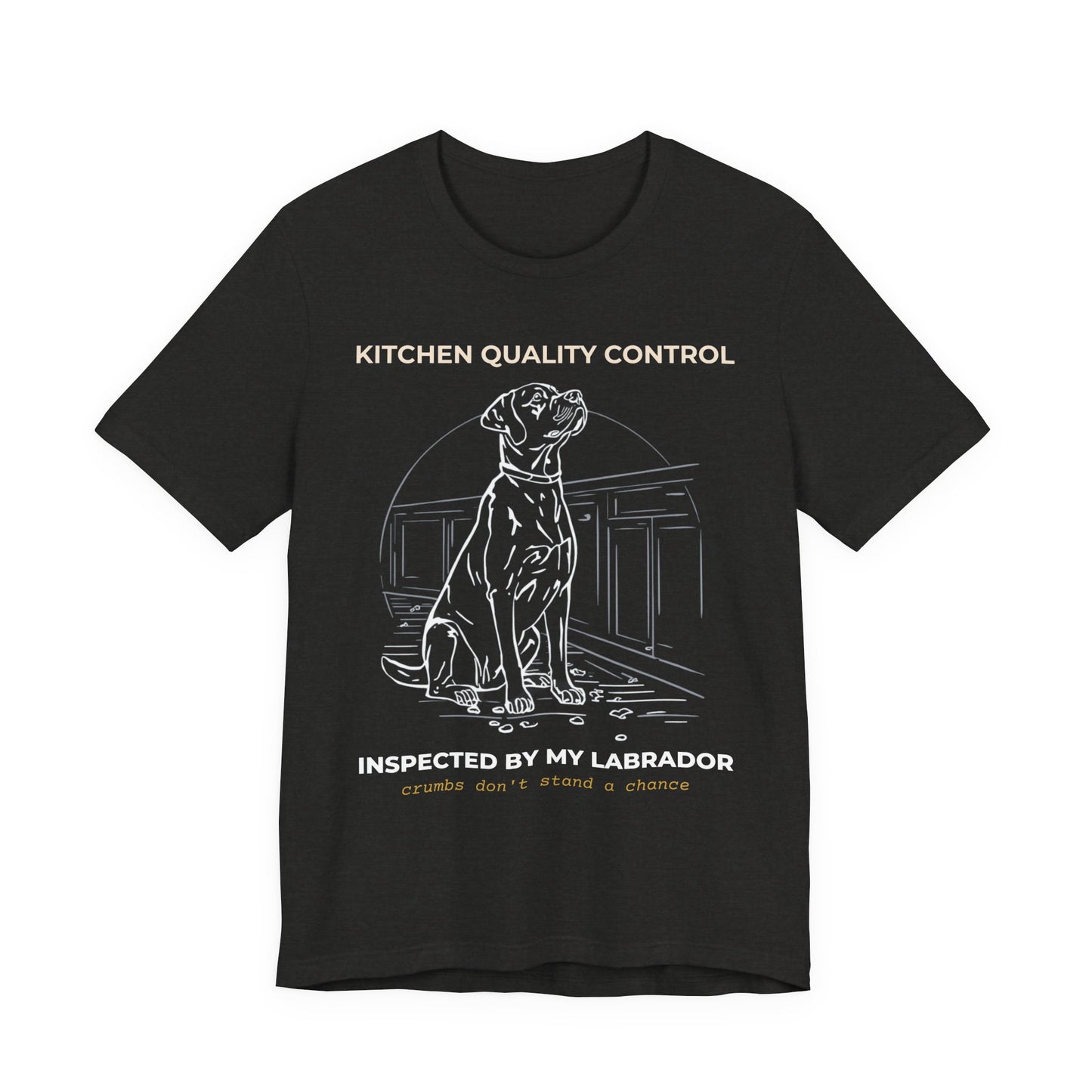 Kitchen Quality Control Labrador t-shirt — funny Labrador kitchen tee on Bella+Canvas 3001, view 12