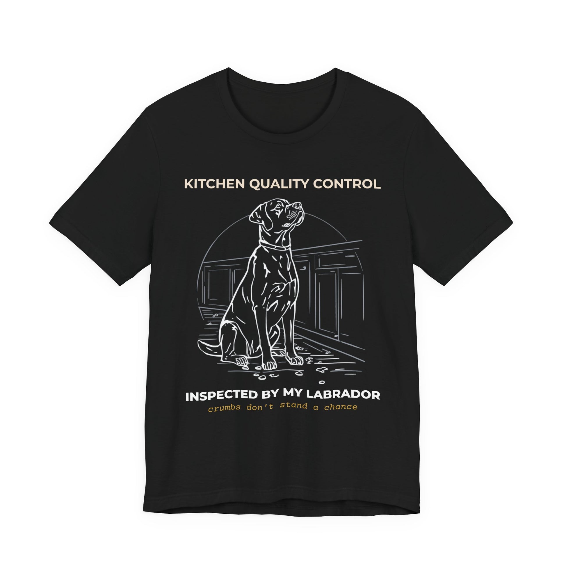 Kitchen Quality Control Labrador t-shirt — funny Labrador kitchen tee on Bella+Canvas 3001, view 6