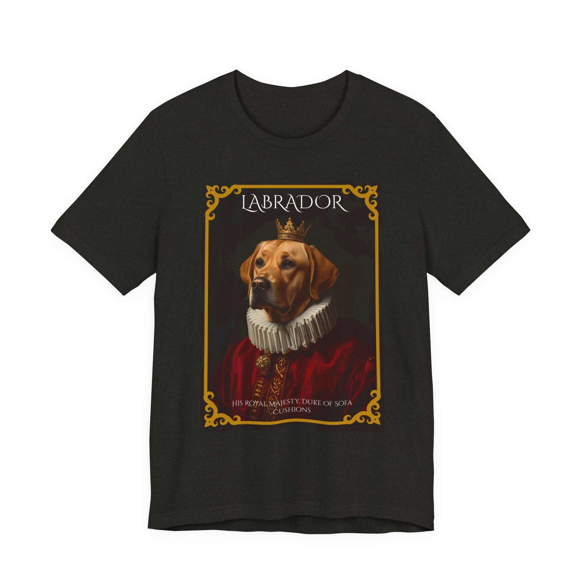 Model wearing the Labrador Renaissance portrait tee, front pose