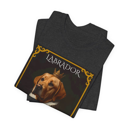 Labrador Renaissance portrait t-shirt fabric detail close-up