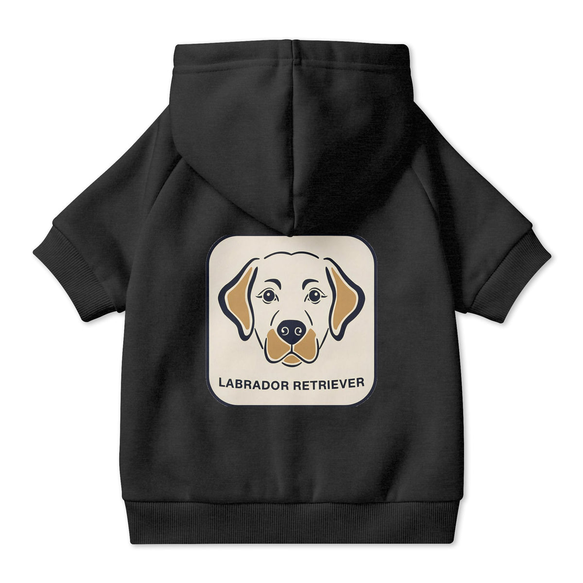 Labrador Retriever Dog Hoodie in Black, back view — SniffWaggleNWalk™