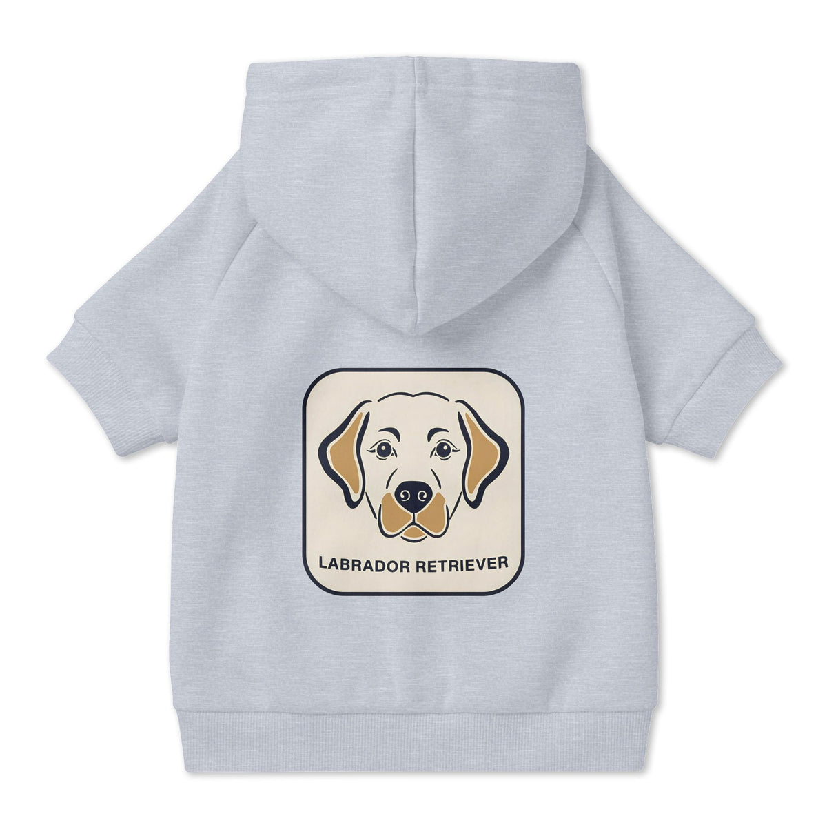 Labrador Retriever Dog Hoodie in Grey, back view — SniffWaggleNWalk™