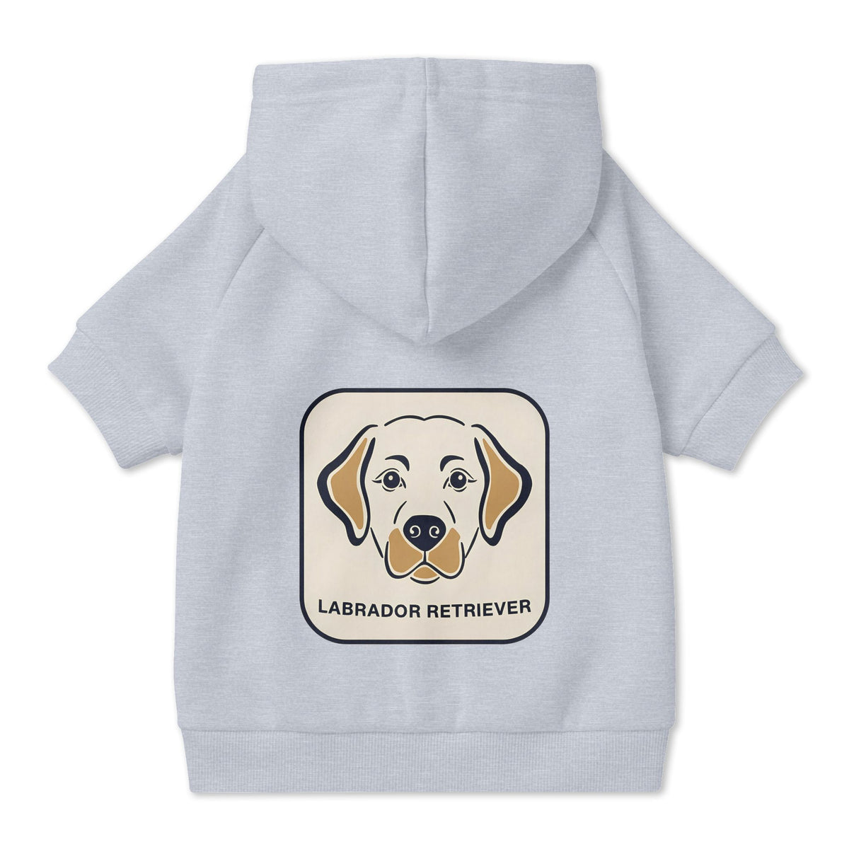Labrador Retriever Dog Hoodie in Grey, back view — SniffWaggleNWalk™