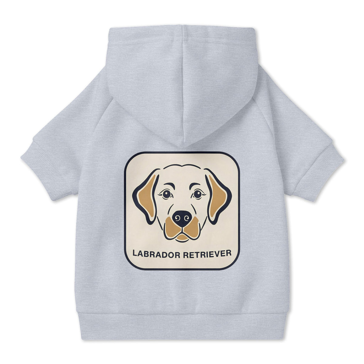 Labrador Retriever Dog Hoodie in Grey, back view — SniffWaggleNWalk™