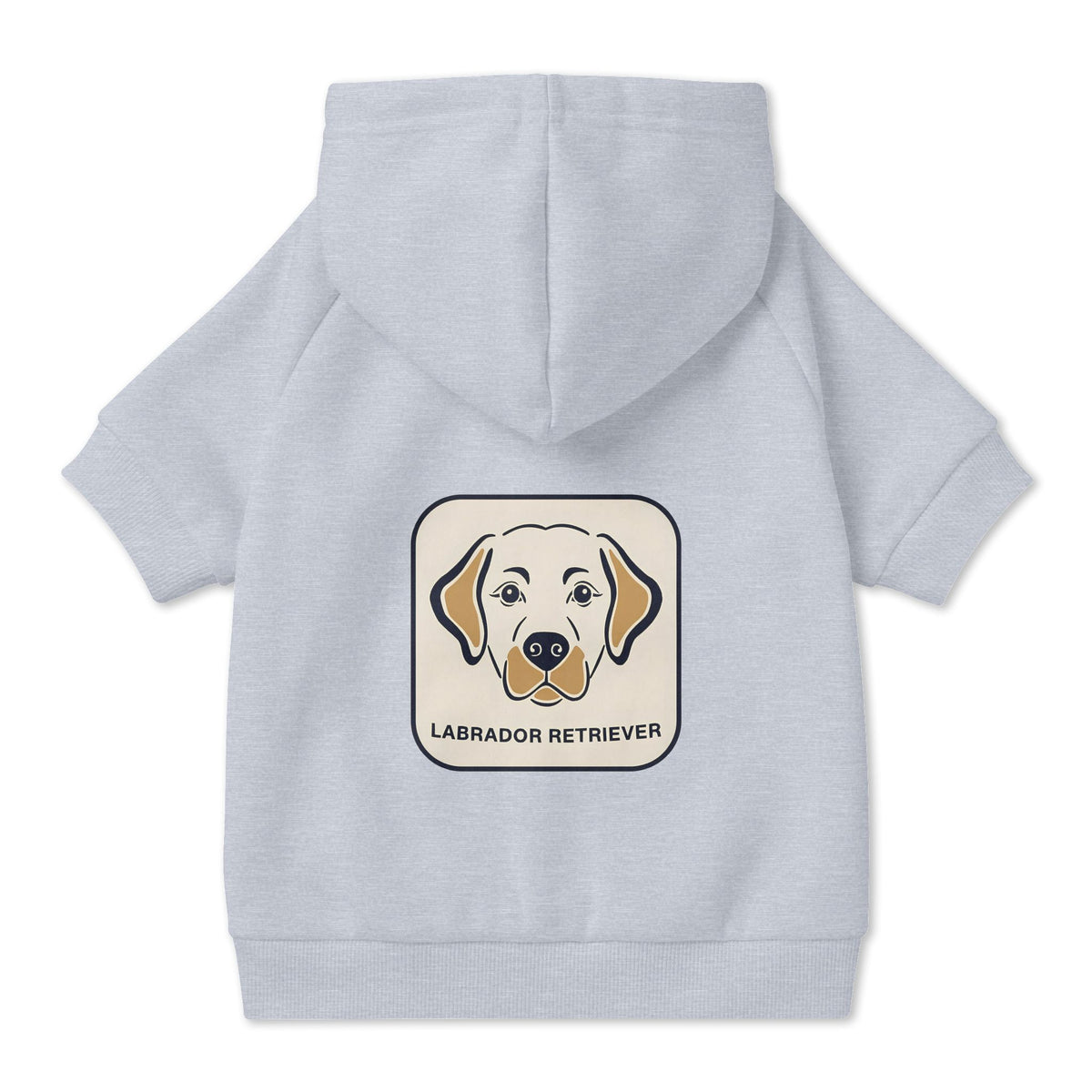 Labrador Retriever Dog Hoodie in Grey, back view — SniffWaggleNWalk™