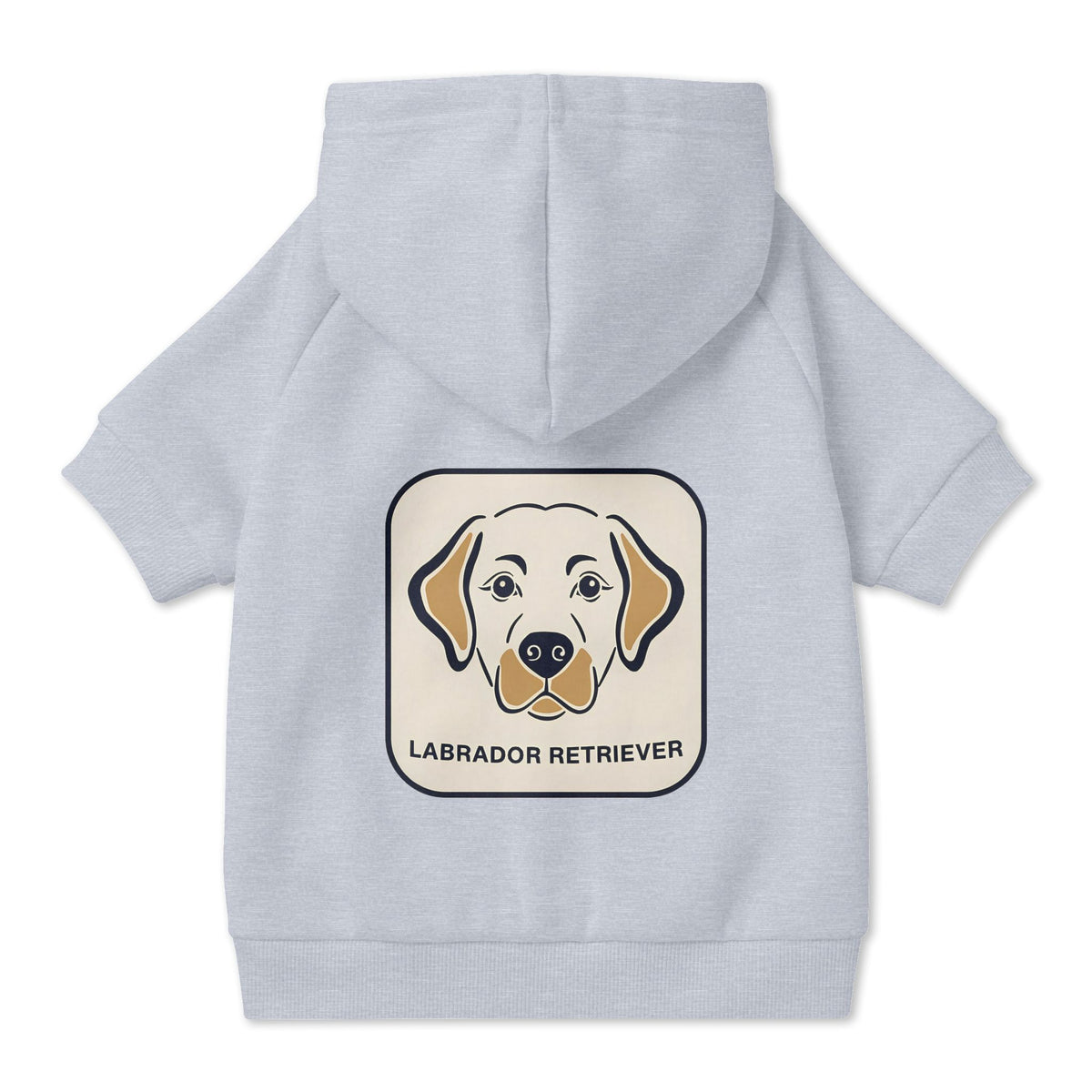 Labrador Retriever Dog Hoodie in Grey, back view — SniffWaggleNWalk™
