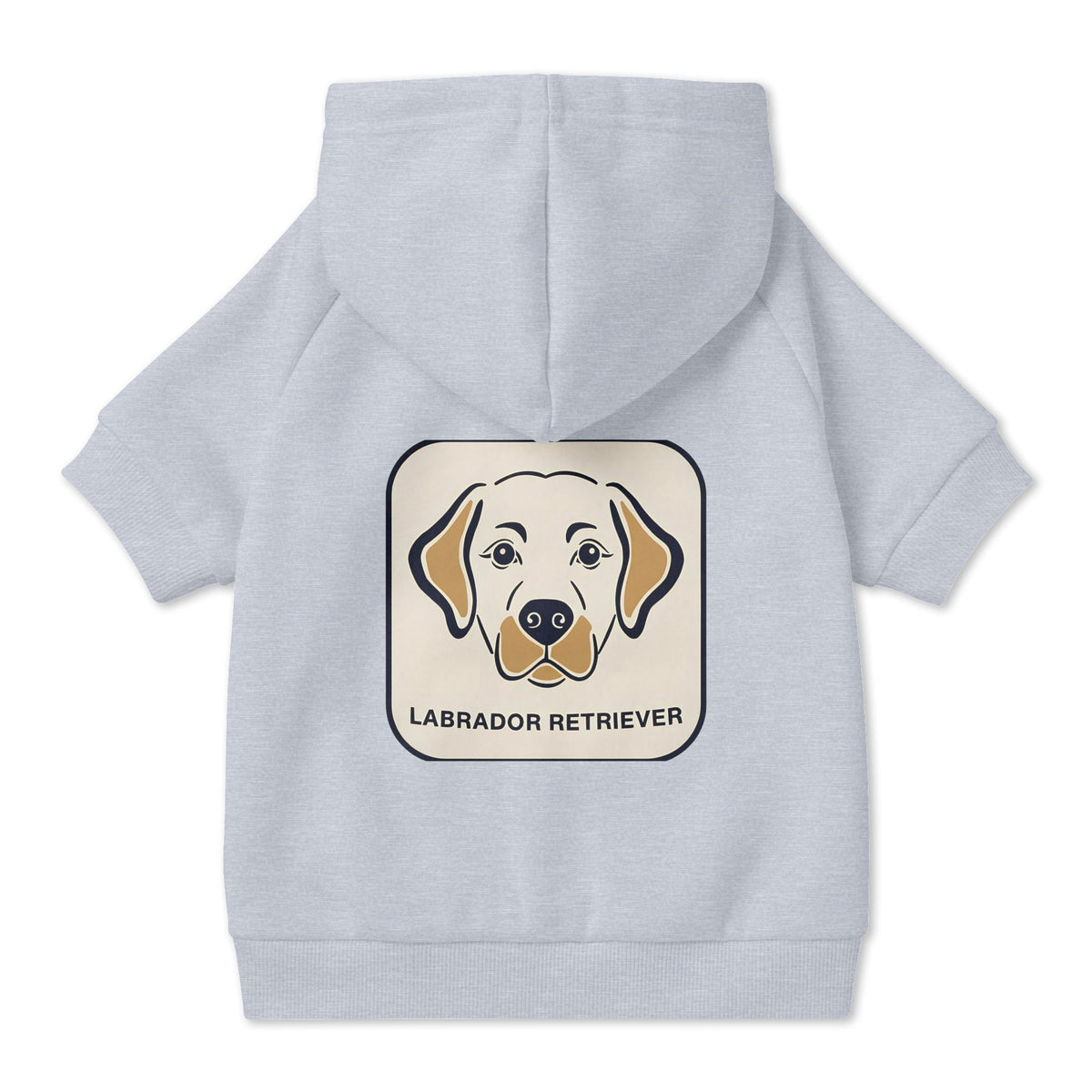 Labrador Retriever Dog Hoodie in Grey, back view — SniffWaggleNWalk™