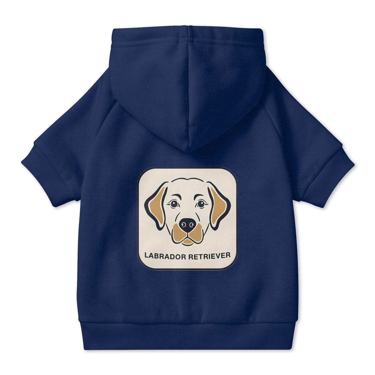 Labrador Retriever Dog Hoodie in Navy, back view — SniffWaggleNWalk™
