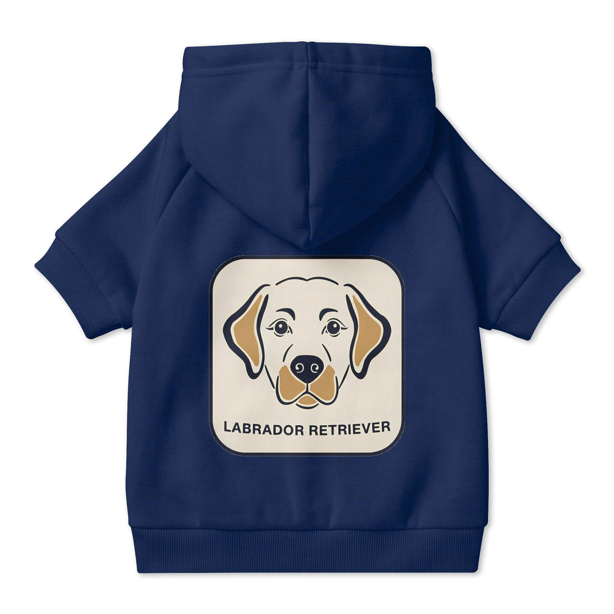 Labrador Retriever Dog Hoodie in Navy, back view — SniffWaggleNWalk™
