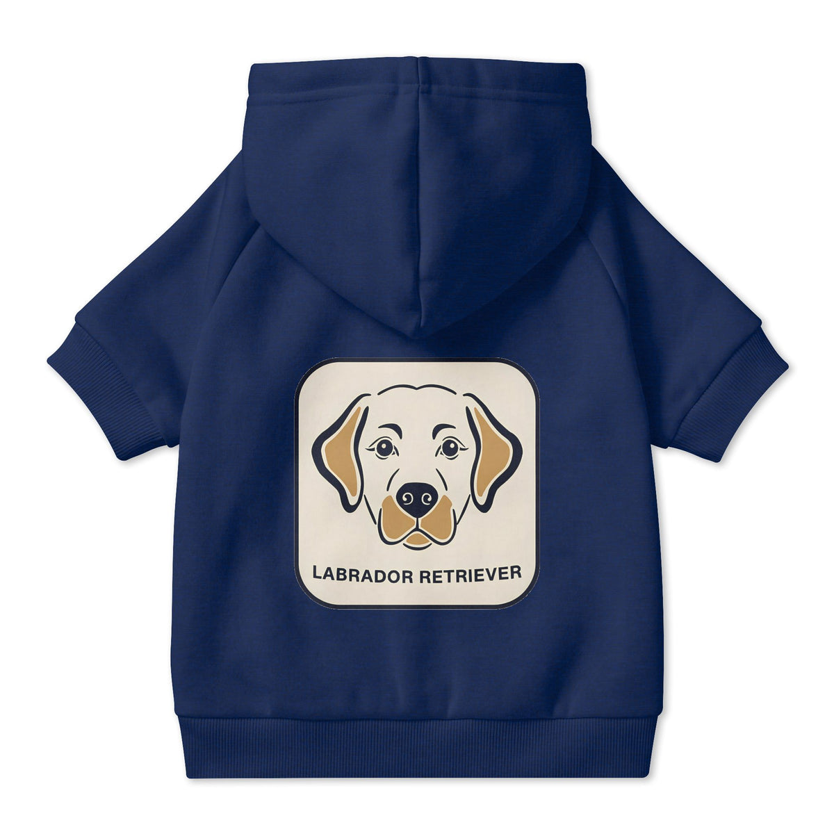 Labrador Retriever Dog Hoodie in Navy, back view — SniffWaggleNWalk™