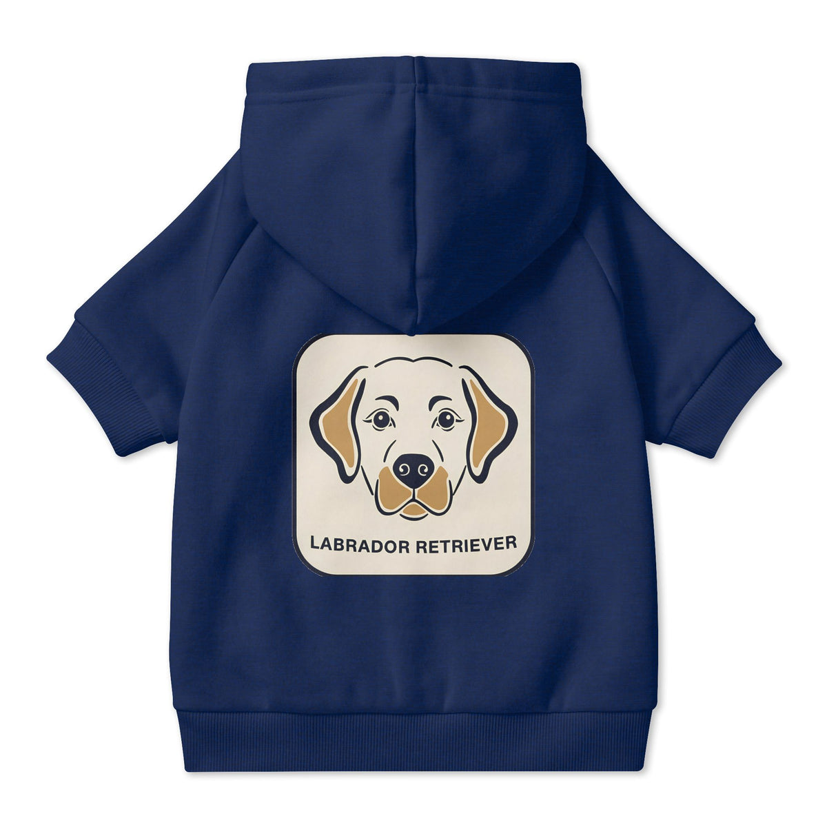 Labrador Retriever Dog Hoodie in Navy, back view — SniffWaggleNWalk™