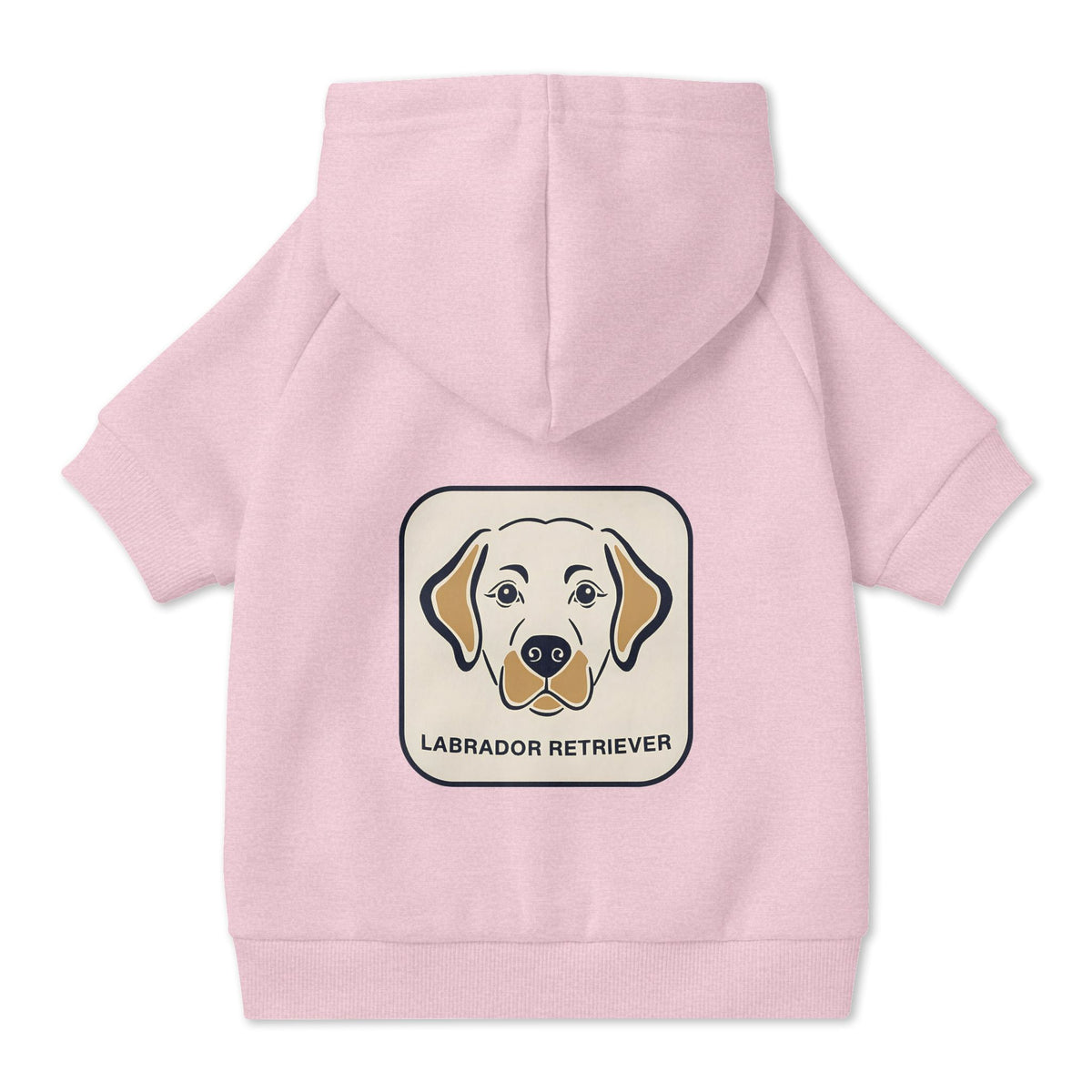 Labrador Retriever Dog Hoodie in Pink, back view — SniffWaggleNWalk™