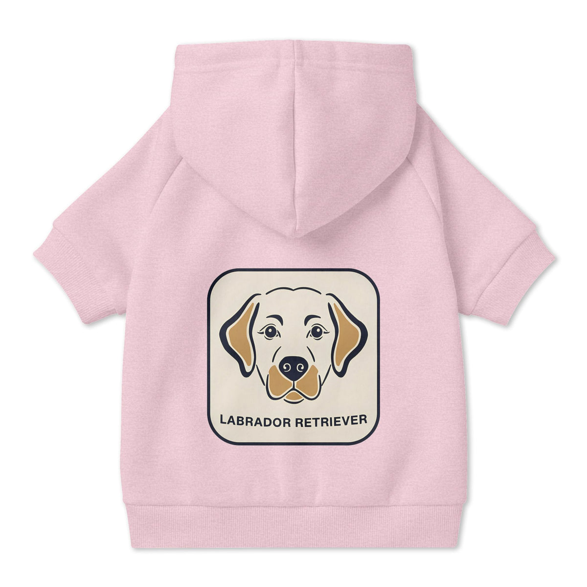 Labrador Retriever Dog Hoodie in Pink, back view — SniffWaggleNWalk™