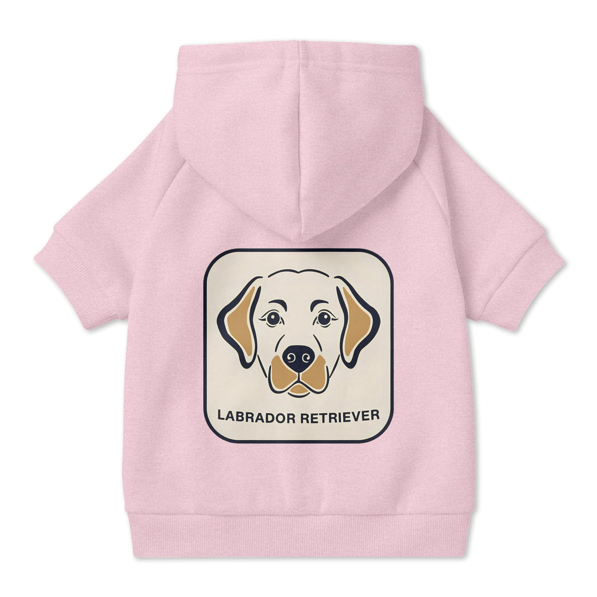 Labrador Retriever Dog Hoodie in Pink, back view — SniffWaggleNWalk™