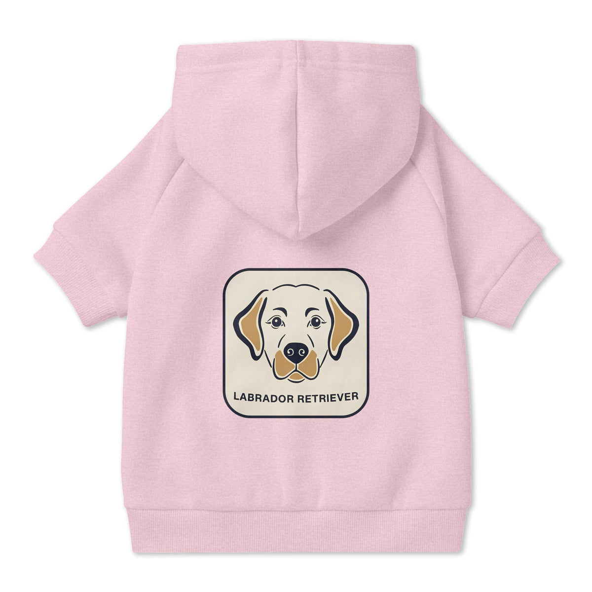 Labrador Retriever Dog Hoodie in Pink, back view — SniffWaggleNWalk™