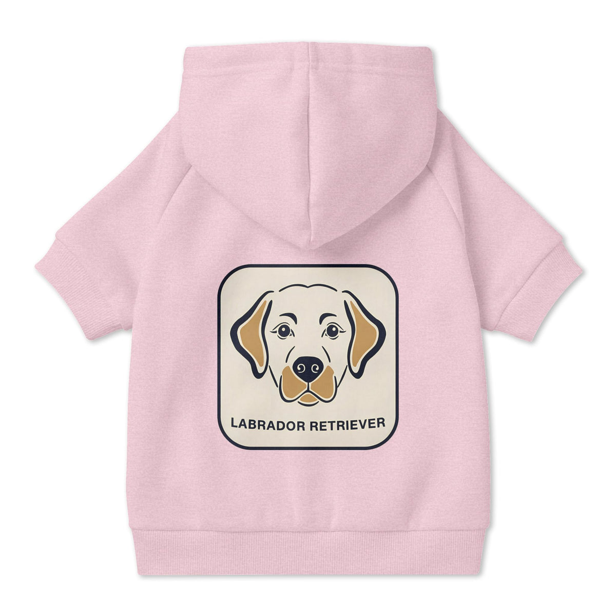 Labrador Retriever Dog Hoodie in Pink, back view — SniffWaggleNWalk™