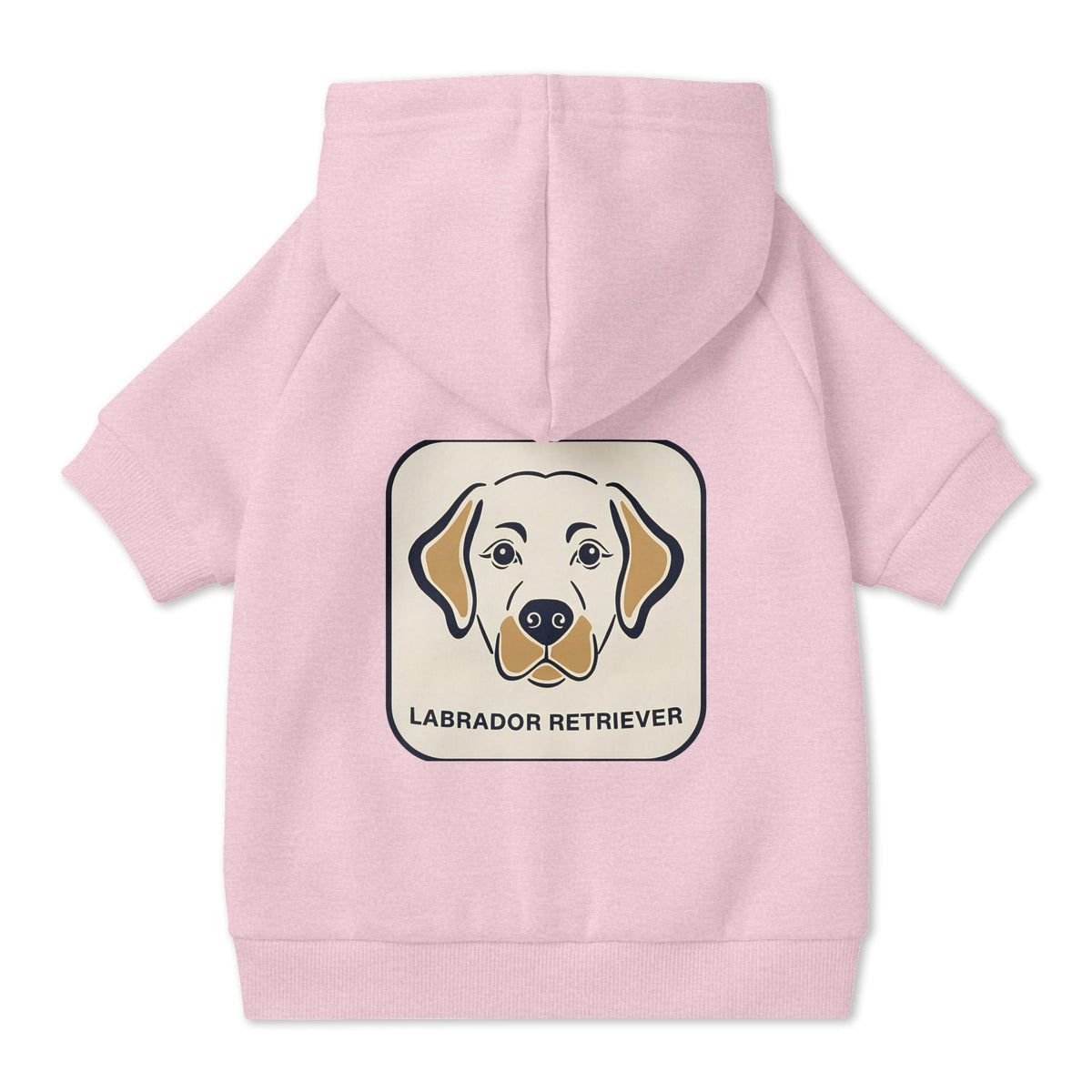 Labrador Retriever Dog Hoodie in Pink, back view — SniffWaggleNWalk™