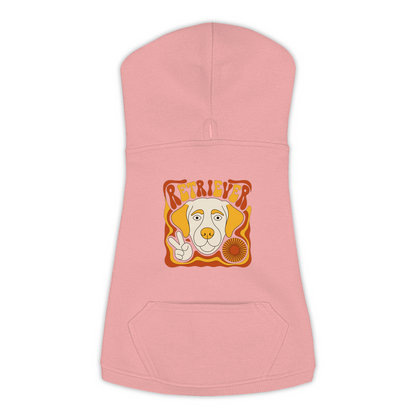 Labrador Retriever dog hoodie in Mauvelous — groovy retro print on cosy fleece pullover, size 3XL