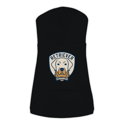 Labrador Retriever Varsity Patch Hoodie in Black, back detail