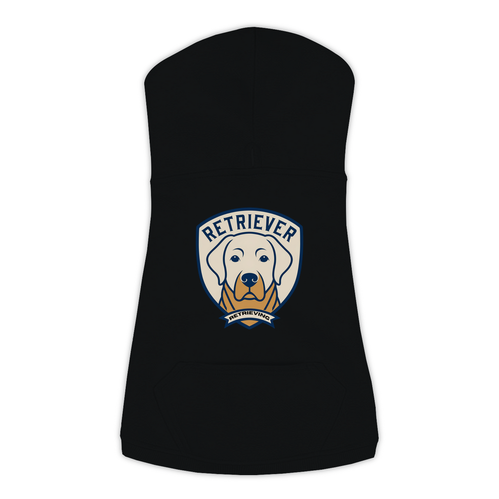 Labrador Retriever Varsity Patch Hoodie in Black