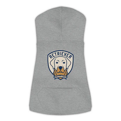 Labrador Retriever Varsity Patch Hoodie in Granite Heather, back detail